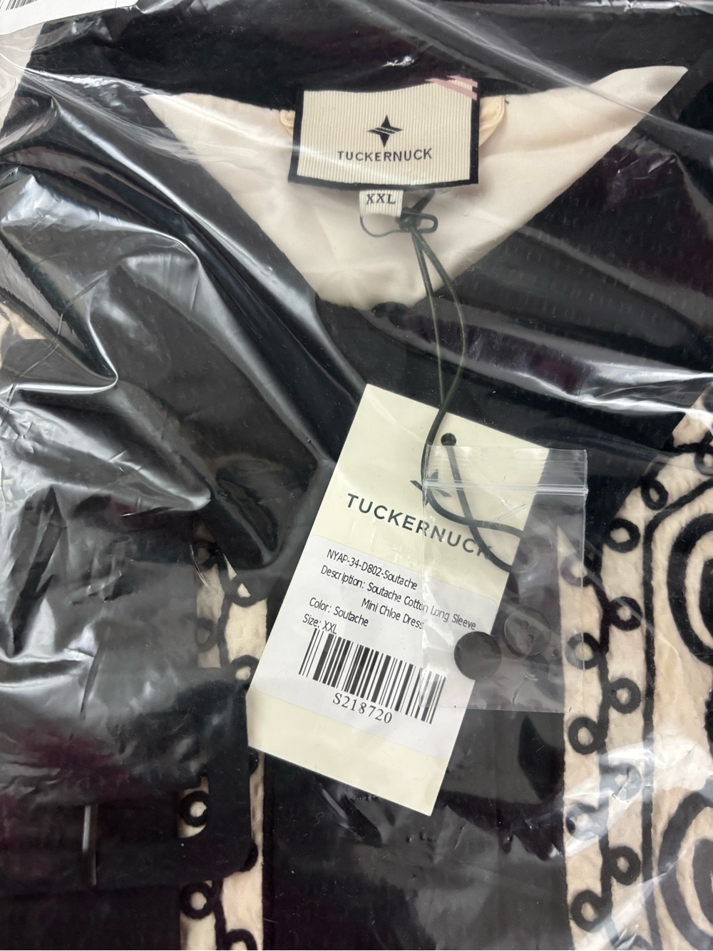 Tuckernuck Black and Cream Embroidered Belted Shirt Dress - Picture 8 of 8